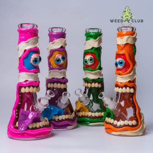 บ้องแก้ว ลวดลายสามมิติ สูง12.5นิ้ว Aldrich Jaws 3D Bong 12.5Inches