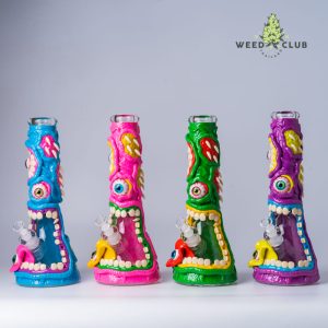 บ้องแก้วลายปีศาจสามมิติสูง 12" Devil eyes 3D Beaker Bong