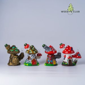 บ้องแก้ว ลายบ้านเห็ดจิ๋ว สูง7นิ้ว  Little Cottage Bong 7 Inches