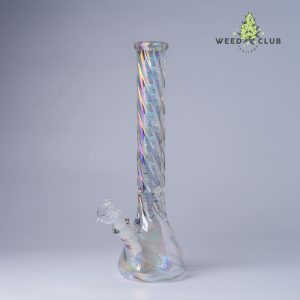 บ้องแก้วทรงกรวย สูง16" ลายสีรุ้ง Classic 16 Inches Beaker Bong with Rainbow